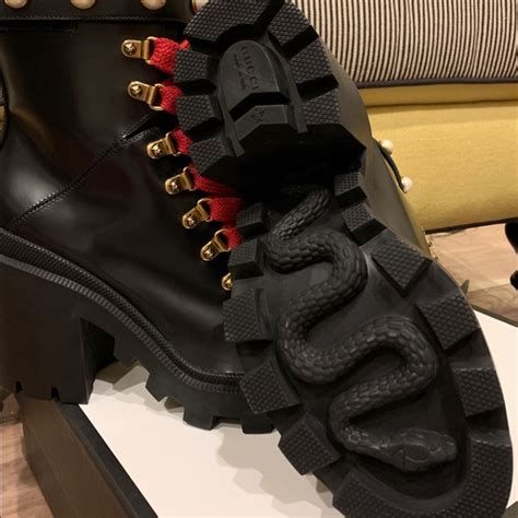 gucci snake shoelaces|gucci boots snake bottom.